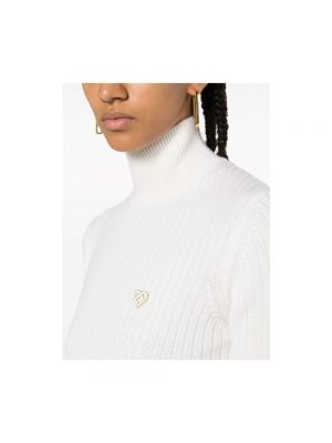 Jersey cuello alto de lana de punto de tela jersey Casablanca blanco
