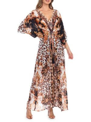 Платье-туника с принтом La Moda Clothing бежевое