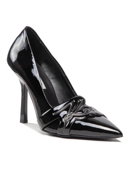 Полуотворени обувки с ток с ток Karl Lagerfeld черно