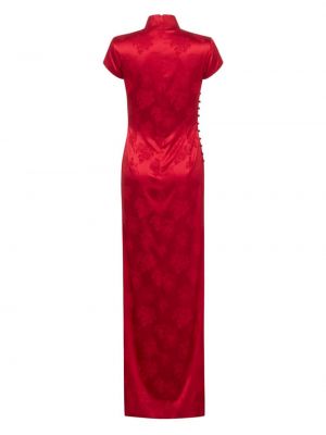 Jedwabna sukienka żakardowa Shanghai Tang czerwona