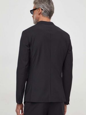 Gyapjú kabát Calvin Klein fekete