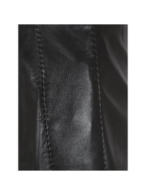 Falda de cuero Saint Laurent negro