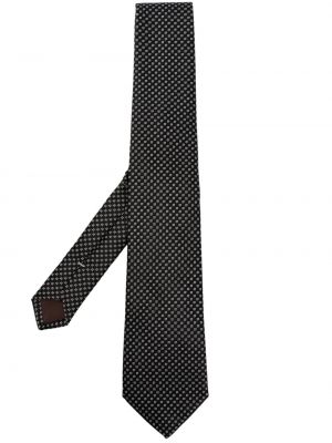 Копринена вратовръзка с принт Canali черно