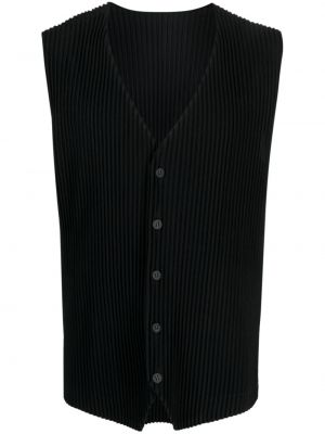 Plisovaná vesta bez rukávů s výstřihem do v Homme Plissé Issey Miyake černá