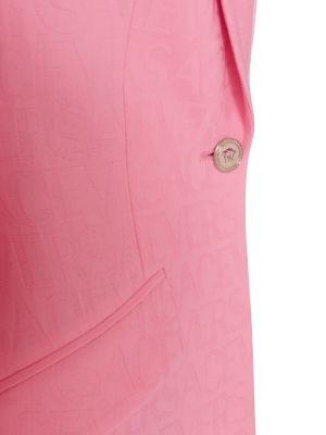 Žakárová vlněná bunda Versace růžová