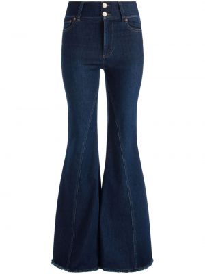 Zvonové džíny s vysokým pasem Alice + Olivia modré