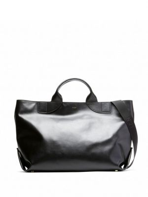Leder shopper handtasche N°21 schwarz