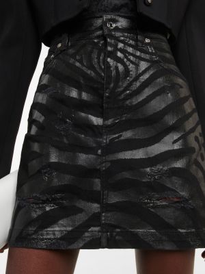 Džínsová sukňa s potlačou so vzorom zebry Dolce&gabbana čierna