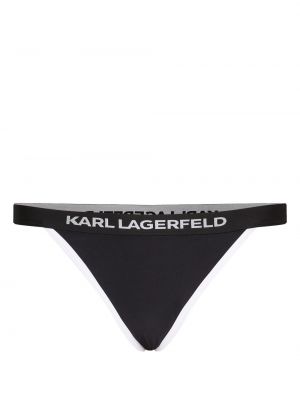 Bikini con stampa Karl Lagerfeld nero