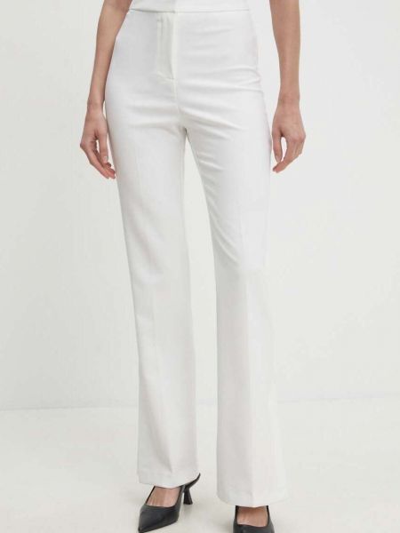 Pantaloni cu talie înaltă Answear Lab alb