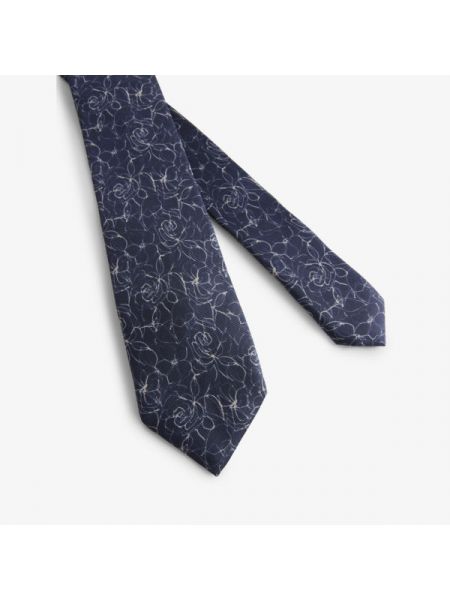 Шелковый галстук в цветочек Ted Baker синий