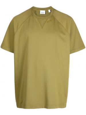 Тениска бродирана с v-образно деколте Burberry зелено