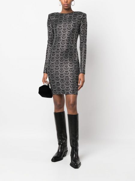 Sukienka mini z cekinami Philipp Plein czarna