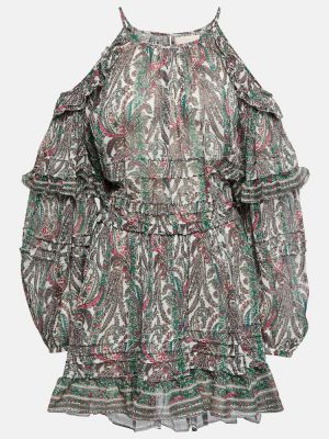 Bavlněné hedvábné šaty s potiskem Isabel Marant
