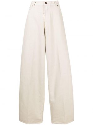 Pantaloni din bumbac cu croială lejeră Haikure alb