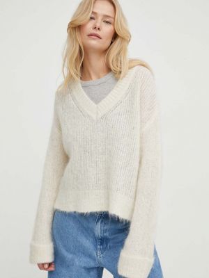 Gyapjú pulóver American Vintage bézs