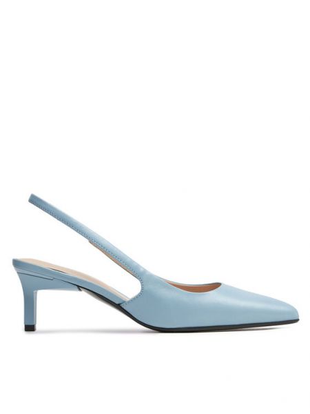 Sandale sa perlicama na petu s otvorenom petom Calvin Klein plava