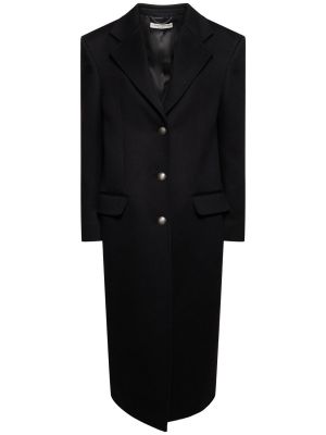 Palton de lână oversize Alessandra Rich negru