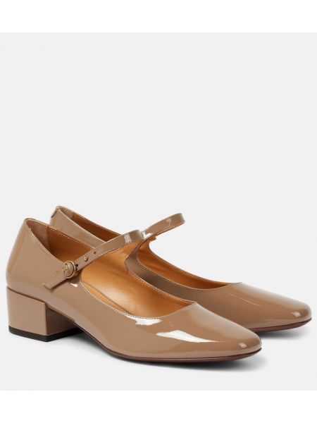 Lakkskinn lær mary jane pumps Tod's beige