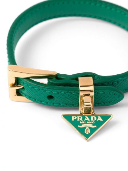 Bracelet en cuir Prada vert