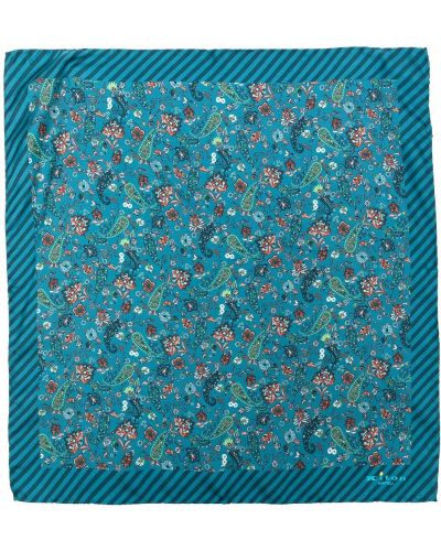 Pañuelo de cachemir con estampado de cachemira con bolsillos Kiton azul