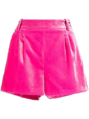 Žametne kratke hlače iz rebrastega žameta Ermanno Scervino roza