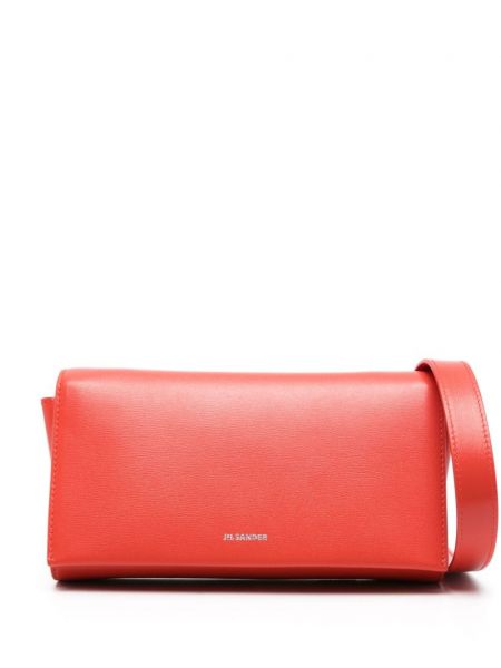 Læder clutch Jil Sander rød