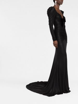 Večerní šaty s mašlí Alessandra Rich černé