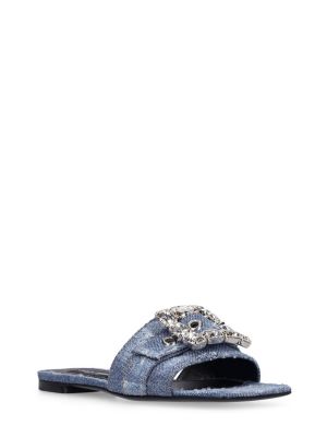 Sandales en cuir Dolce & Gabbana bleu