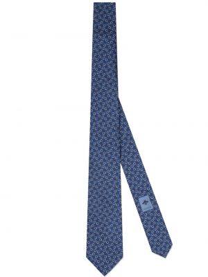 Šilkinis kaklaraištis Gucci mėlyna
