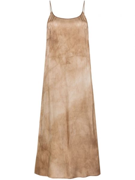 Midi šaty s potlačou s abstraktným vzorom Uma Wang hnedá