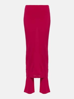 Falda midi de tela jersey Alaïa rosa