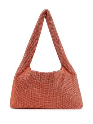Kara crystal-embellished shoulder bag - Orange