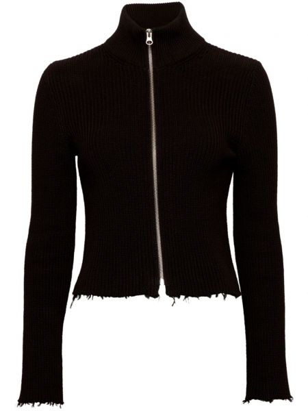 Medvilninis ilgas megztinis su užtrauktuku Mm6 Maison Margiela juoda