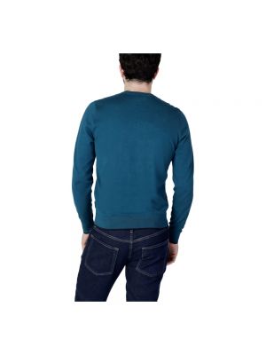 Suéter de cachemir de algodón con estampado de cachemira Armani Exchange azul