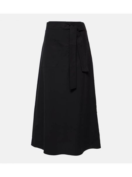 Falda midi de algodón Totême negro