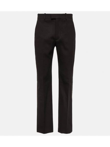 Bavlněné rovné kalhoty Bottega Veneta černé