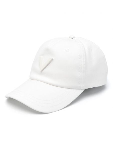 Памучна шапка Valentino Garavani бяло