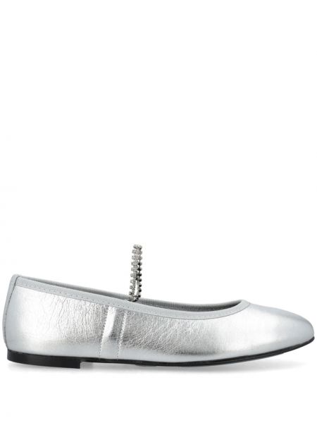 Usnjene nizki čevlji Kate Cate srebrna