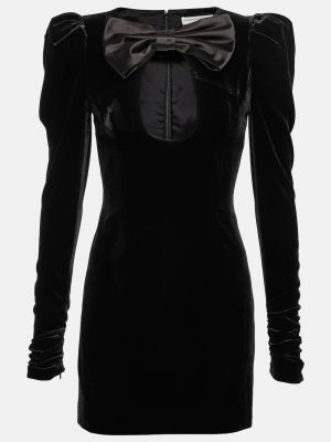 Бархатное платье мини Alessandra Rich черное