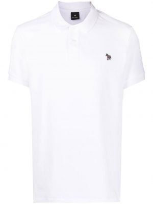 Poloshirt med zebratryk Ps Paul Smith hvid