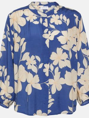 Бархатная блузка в цветочек с принтом Velvet