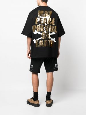 Oversize t-krekls ar apdruku Mastermind Japan melns