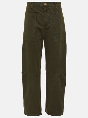 Medvilninės „cargo“ stiliaus kelnės velvetinės Velvet žalia