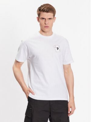 Pérové priliehavé tričko Primitive biela
