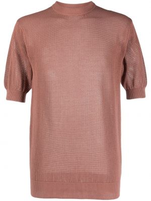 T-shirt en coton avec manches courtes Laneus marron