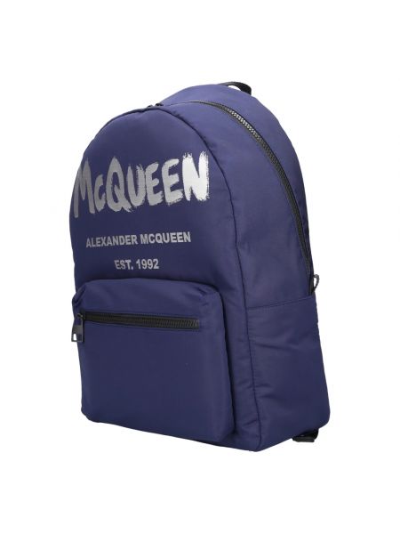 Nylonowy plecak Alexander Mcqueen niebieski