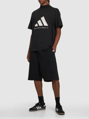Памучна тениска от джърси Adidas Originals черно