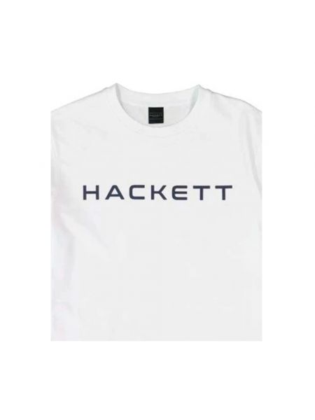 Camiseta de cuero de algodón Hackett blanco