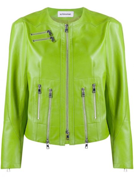 Байкерская куртка на молнии Sylvie Schimmel, зеленая
